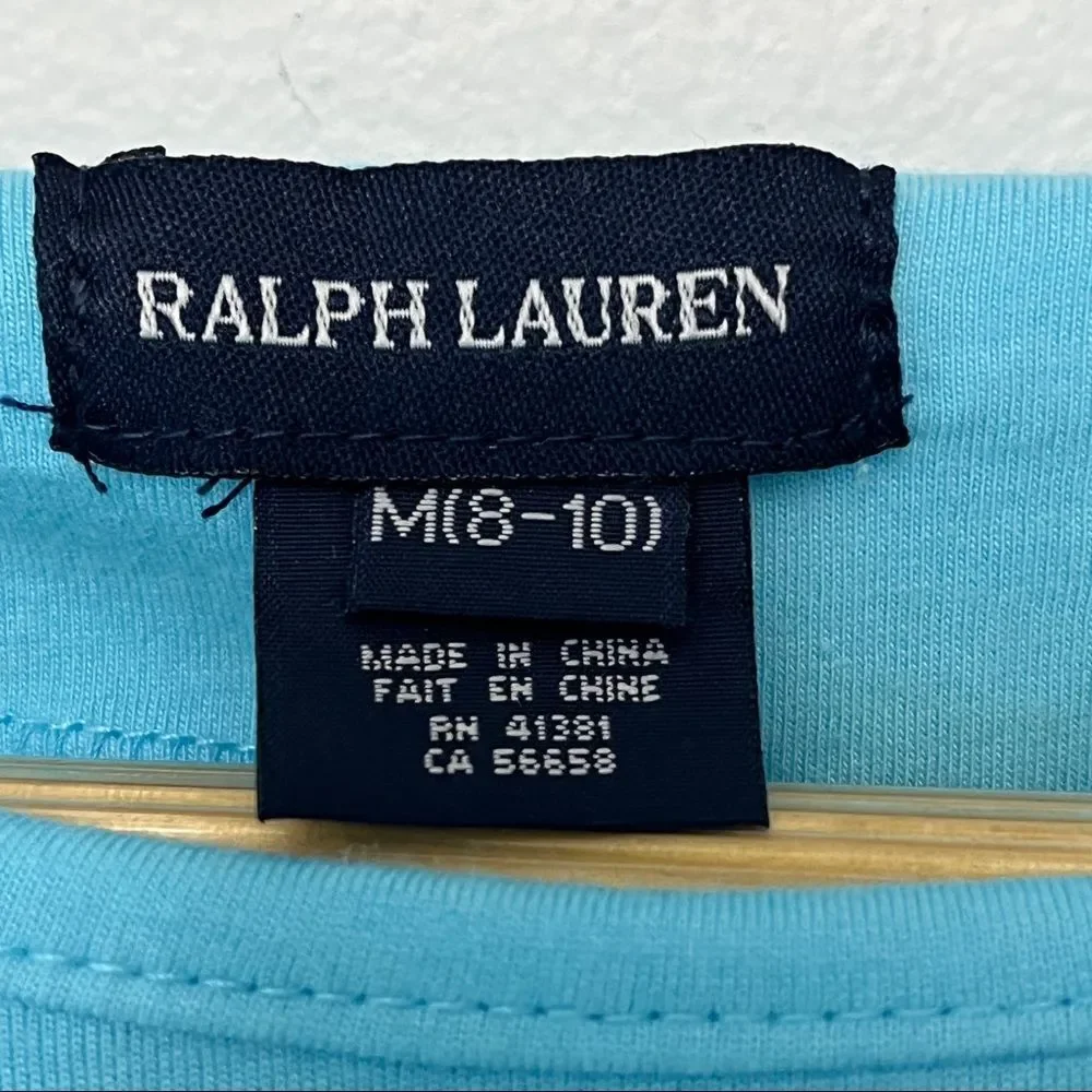 Ralph Lauren Light Blue Flounce Dress Coverup Size 8-10